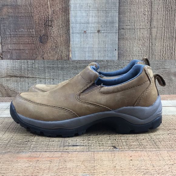 Duluth Brown Tan Leather Loafers Womens 6 Medium Slip On Comfort Shoes - Picture 6 of 12